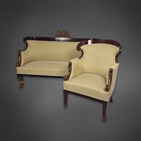 Wiener Biedermeier-Sitzgruppe: Sofa und zwei Sessel