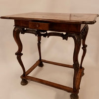 German baroque table from the 18th century with wonderful inlay work