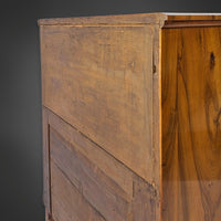 Biedermeier-Zylindersekretär aus Nussbaum, Süddeutschland um 1825–1830