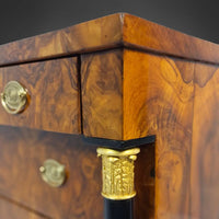 Biedermeier-Säulenkommode Nussbaum um 1820/25 - kommode