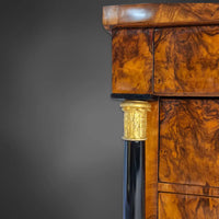 Biedermeier-Säulenkommode Nussbaum um 1820/25 - kommode