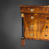 Biedermeier-Säulenkommode Nussbaum um 1820/25 - kommode