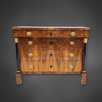Biedermeier-Säulenkommode Nussbaum um 1820/25 - kommode