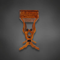 Lyra Biedermeier Salontisch um 1840 Nussbaum - Salontisch