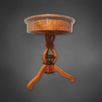 Seltener Biedermeier Nussbaum Beistelltisch mit Schwänen