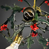 Deckenlampe in Stechpalmenform Messing Frankreich (Nancy)