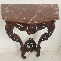 Louis XV Wandkonsole mit Marmorplatte Rouge Royale - Möbel