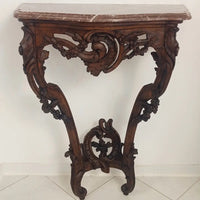 Louis XV Wandkonsole mit Marmorplatte Rouge Royale - Möbel