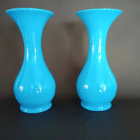 Paar blaue Biedermeier Vasen um 1860 - vasen