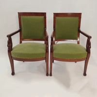 Empire Sessel mit Schwänen und Löwentatzen um 1830 - Möbel