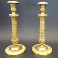 Paar vergoldete Kerzenleuchter um 1850 - Leuchten