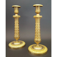 Paar vergoldete Kerzenleuchter um 1850 - Leuchten