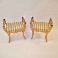 Paar schwedische Hocker aus Birke um 1880–1900 - Hocker