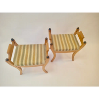 Paar schwedische Hocker aus Birke um 1880–1900 - Hocker