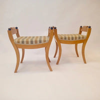 Paar schwedische Hocker aus Birke um 1880–1900 - Hocker