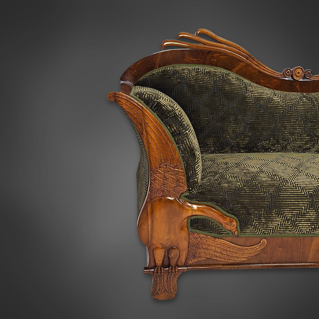 Adler-Canapé von Wilhelm Kimbel, Mainz um 1830 – Spätempire-Sofa aus Mahagoni