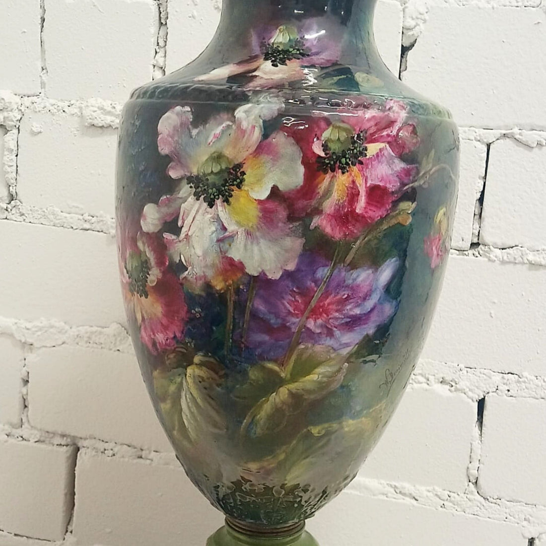 Jugenstilvase Motiv: Mohnblumen - Manufaktur FA Mehlem
