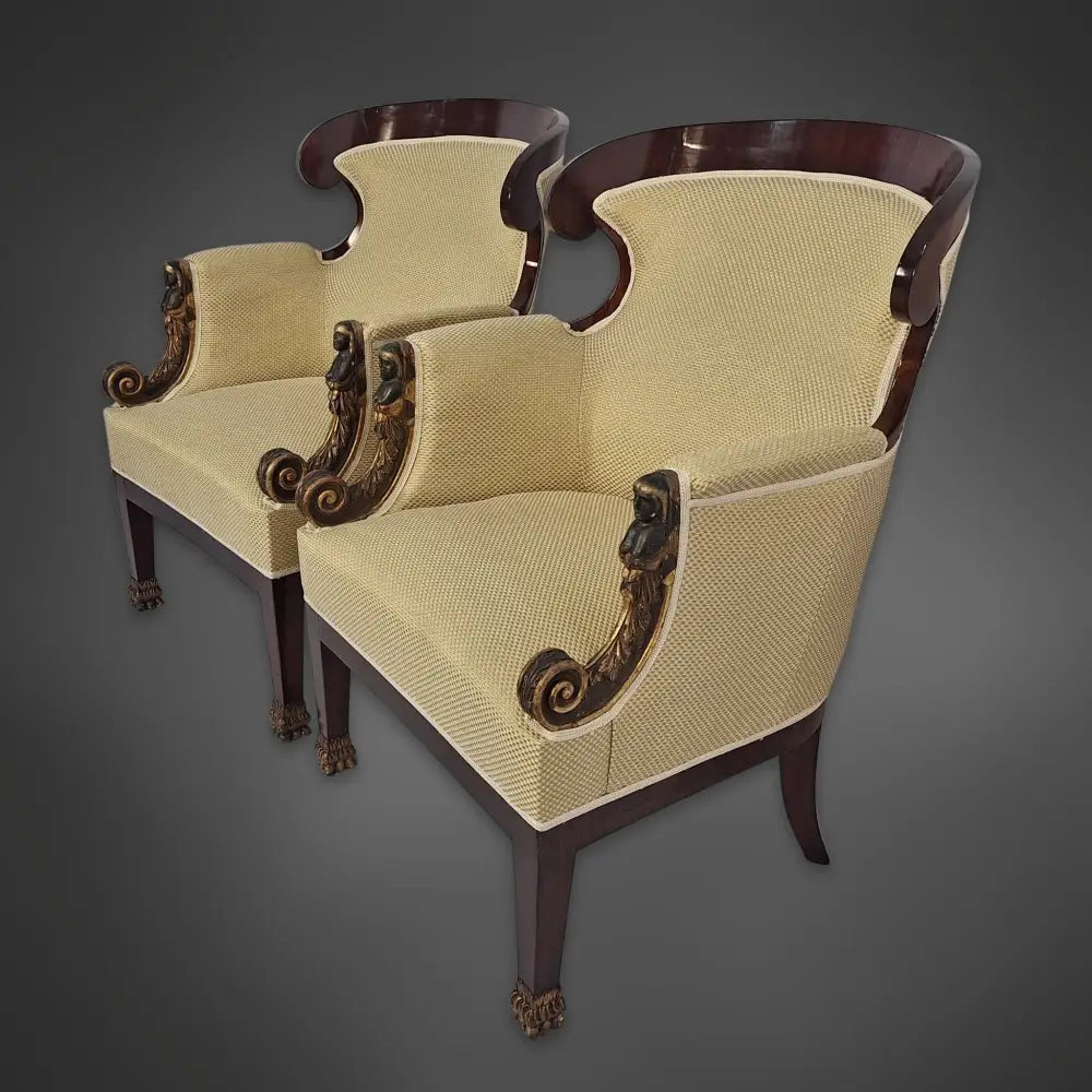 Wiener Biedermeier-Sitzgruppe: Sofa und zwei Sessel