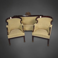 Wiener Biedermeier-Sitzgruppe: Sofa und zwei Sessel