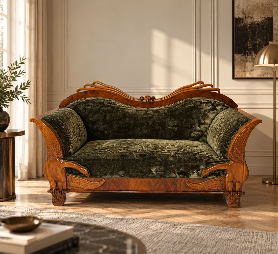 Adler-Canapé von Wilhelm Kimbel, Mainz um 1830 – Spätempire-Sofa aus Mahagoni
