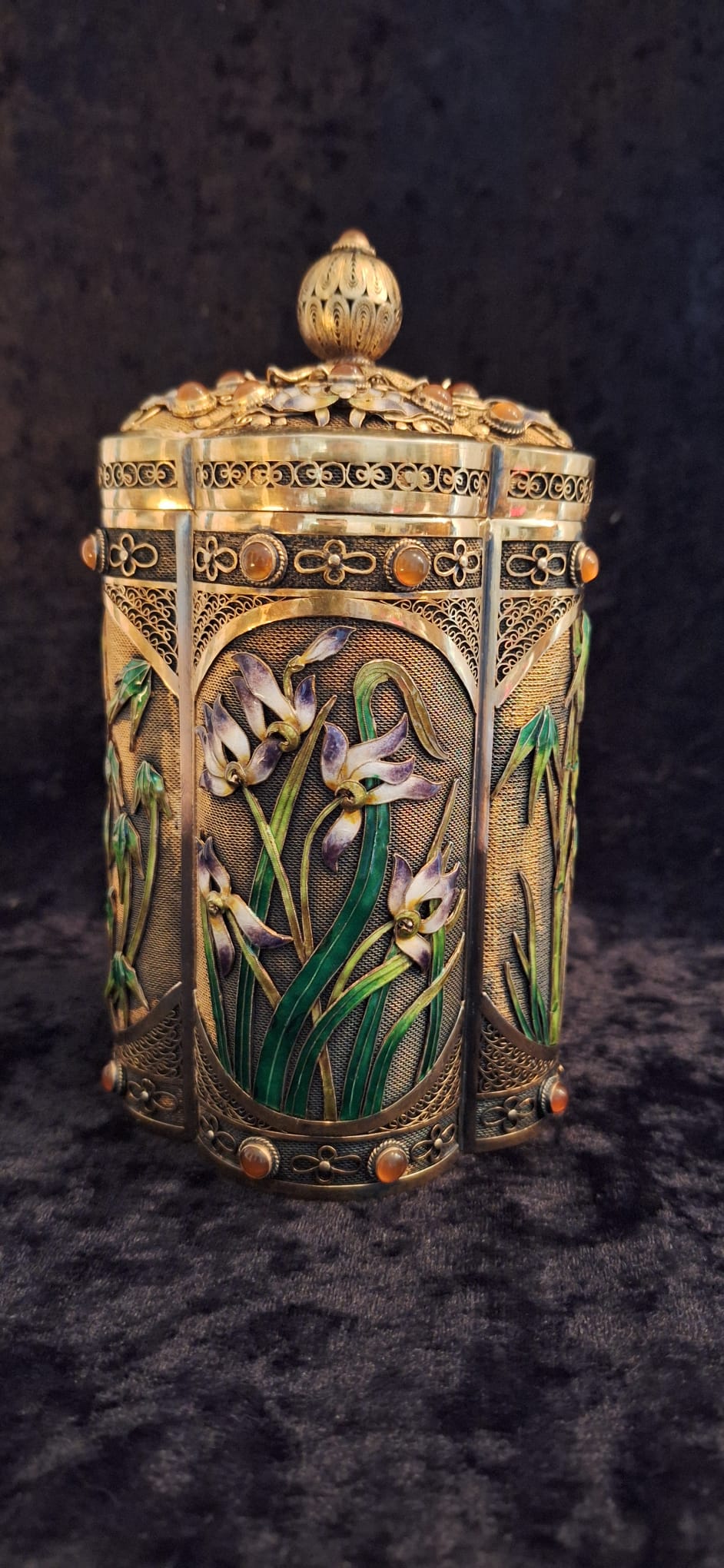 China Sterling Silver Tea Caddy around 1920