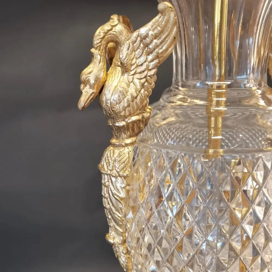 Baccarat Lampe mit Schwänenhälsen um 1950 - Leuchten