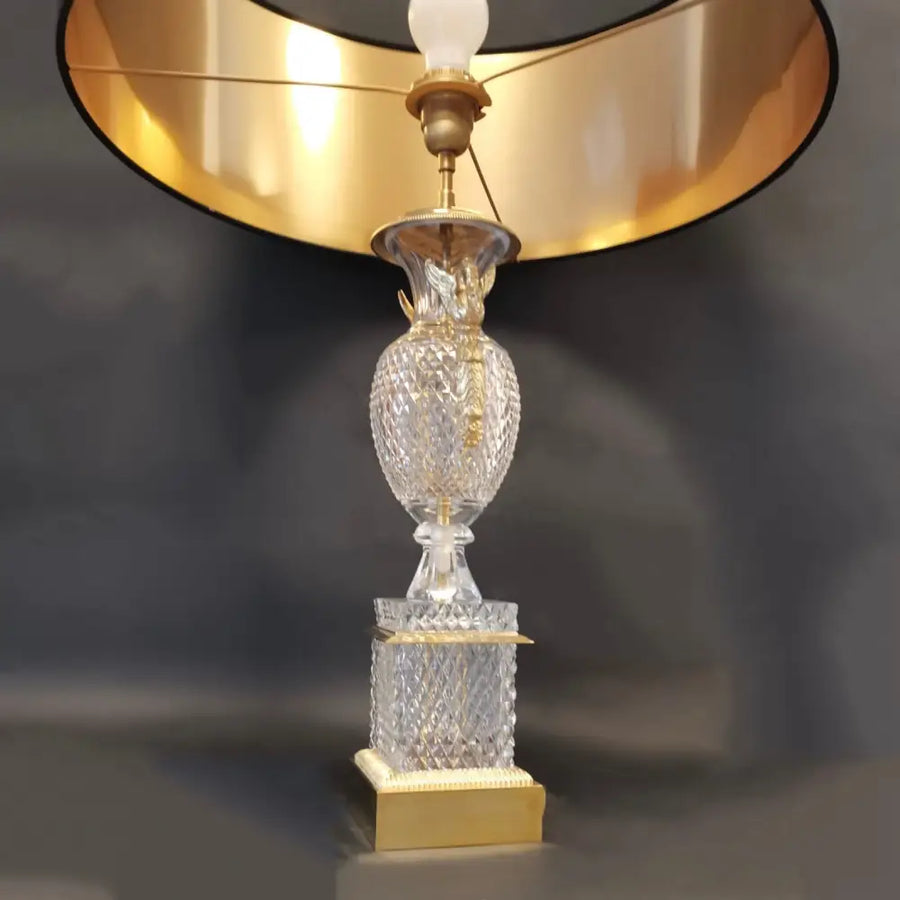 Baccarat Lampe mit Schwänenhälsen um 1950 - Leuchten