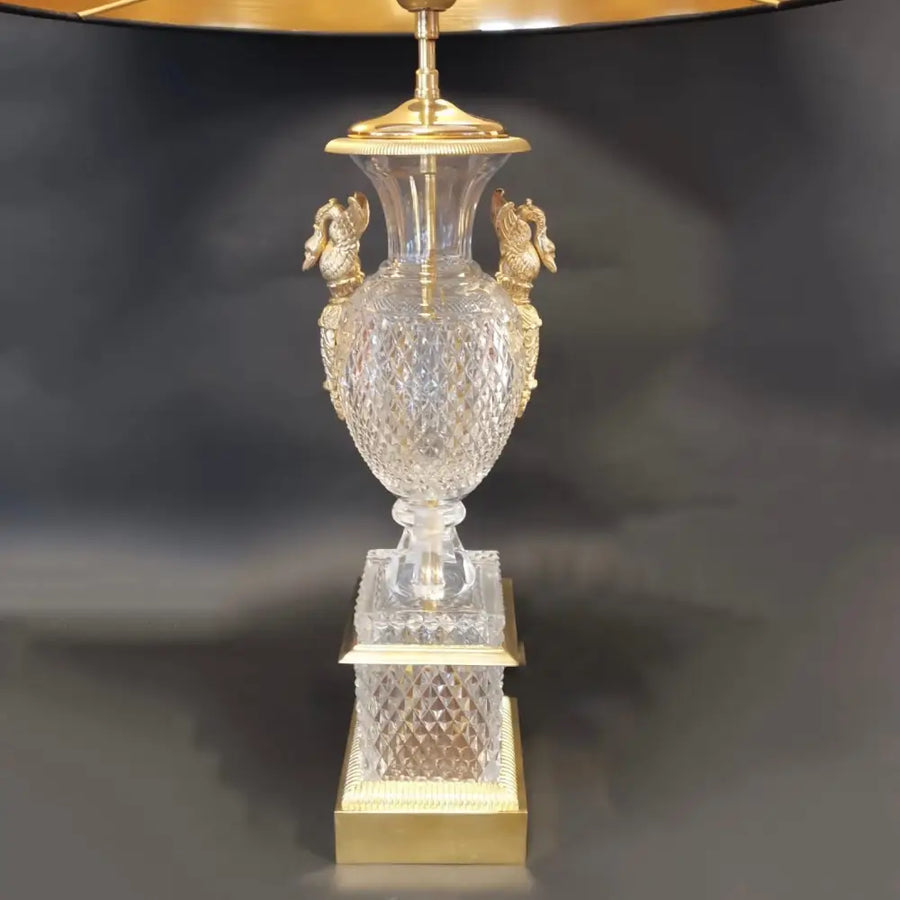 Baccarat Lampe mit Schwänenhälsen um 1950 - Leuchten