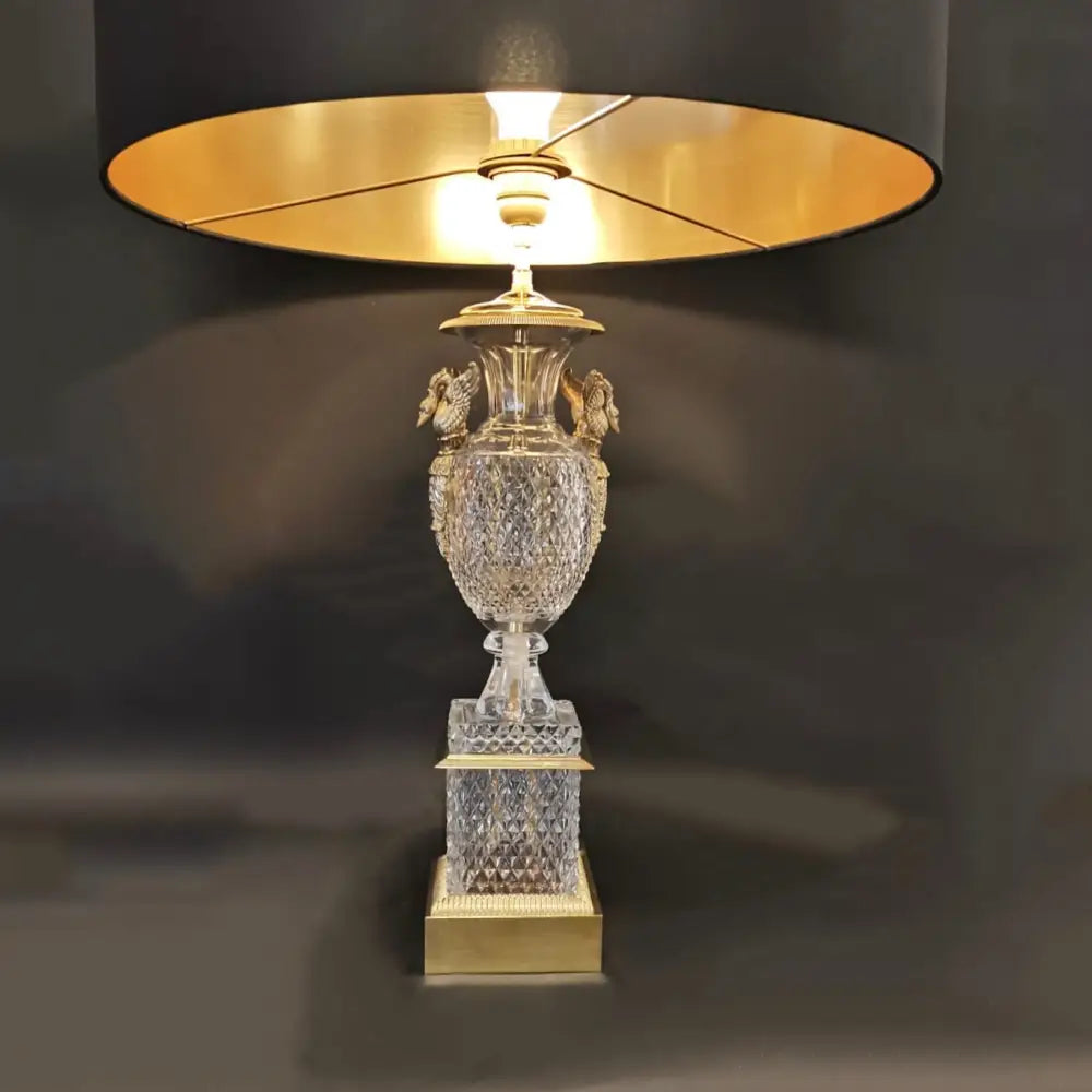 Baccarat Lampe mit Schwänenhälsen um 1950 - Leuchten