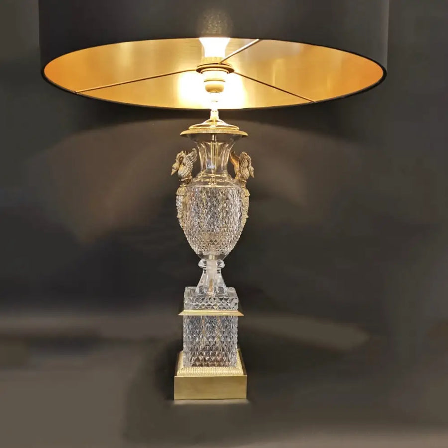 Baccarat Lampe mit Schwänenhälsen um 1950 - Leuchten