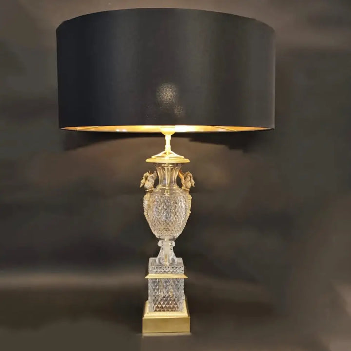 Baccarat Lampe mit Schwänen um 1950 - Leuchten
