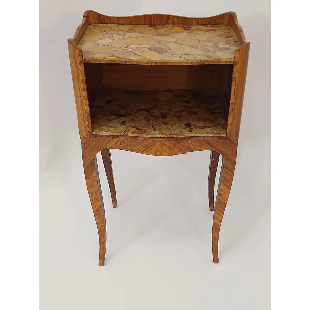 Beistelltisch - Louis XV - Eiche Holz Rosenholz Marmor