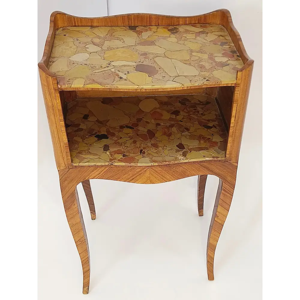 Beistelltisch - Louis XV - Eiche Holz Rosenholz Marmor