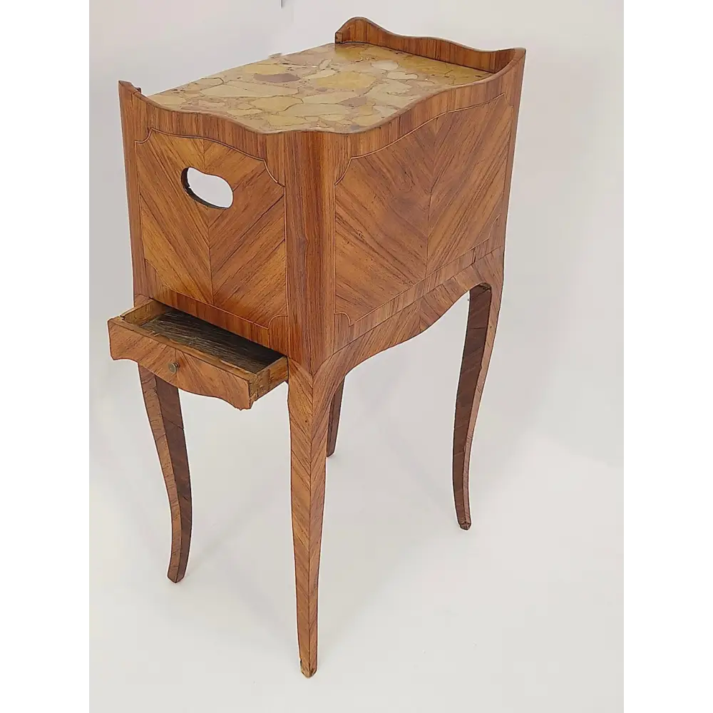 Beistelltisch - Louis XV - Eiche Holz Rosenholz Marmor