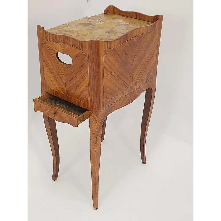 Beistelltisch - Louis XV - Eiche Holz Rosenholz Marmor