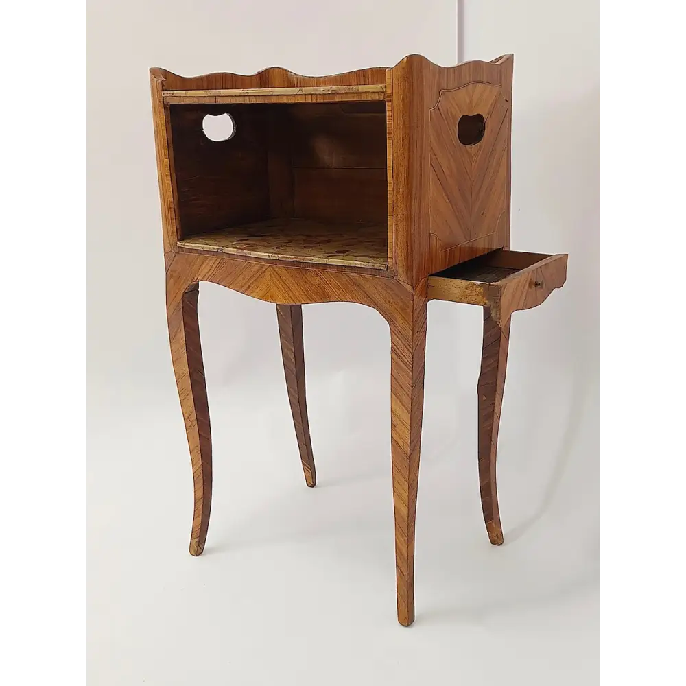 Beistelltisch - Louis XV - Eiche Holz Rosenholz Marmor