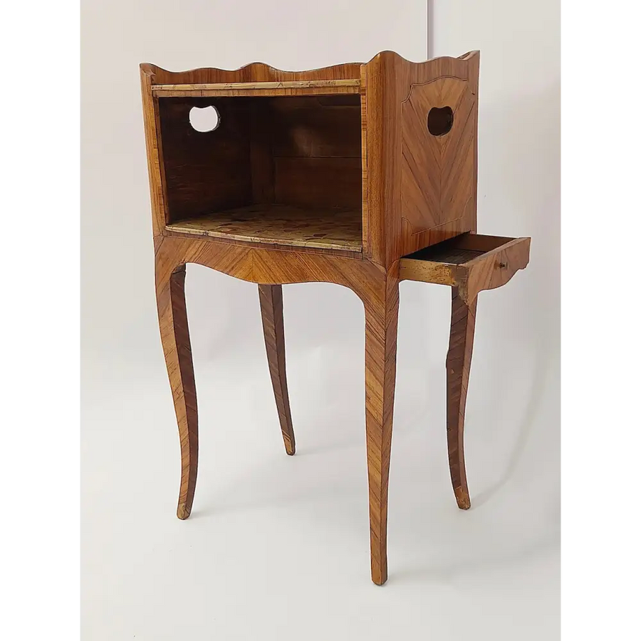 Beistelltisch - Louis XV - Eiche Holz Rosenholz Marmor