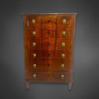 Biedermeier Kommode mit 6 Schubladen Nussbaum 1830 - kommode