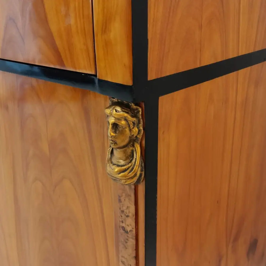 Biedermeier Halbschrank mit Karyatiden um 1820 - Halbschrank