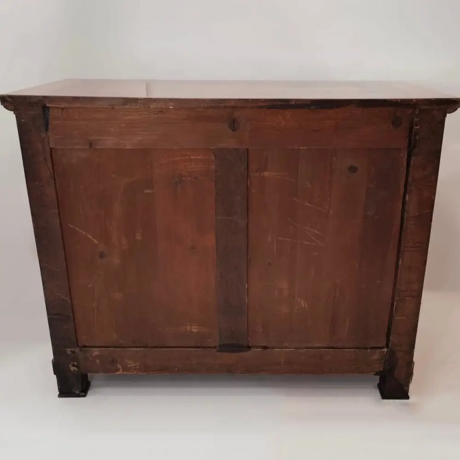 Biedermeier Kirschbaum Kommode mit freistehende Säulen um