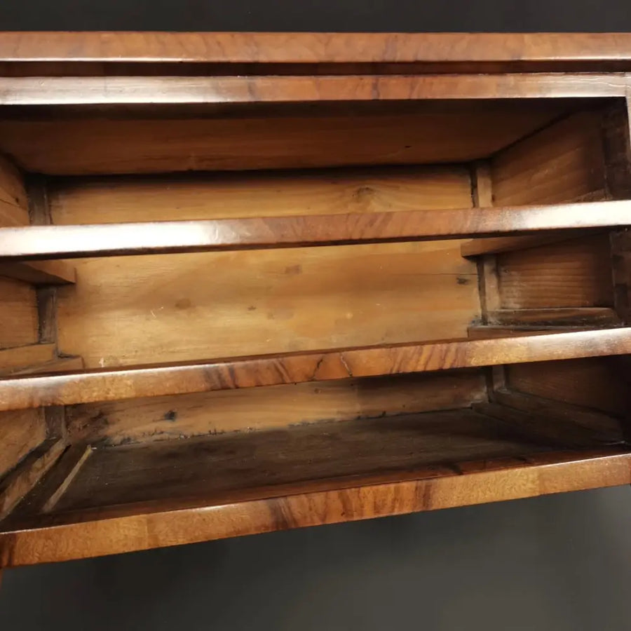 Biedermeier Miniatur Kommode Nussbaum Furniert