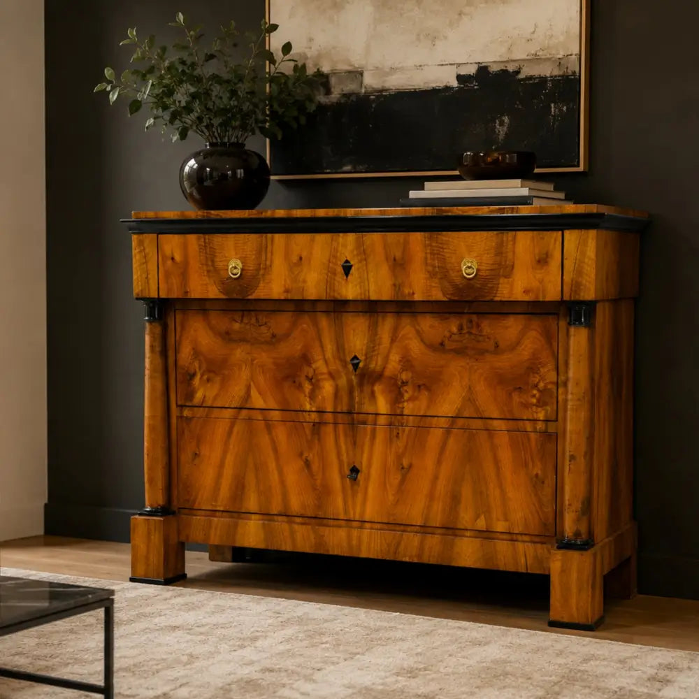 Biedermeier Schreibkommode Nussbaum – um 1820 - kommode