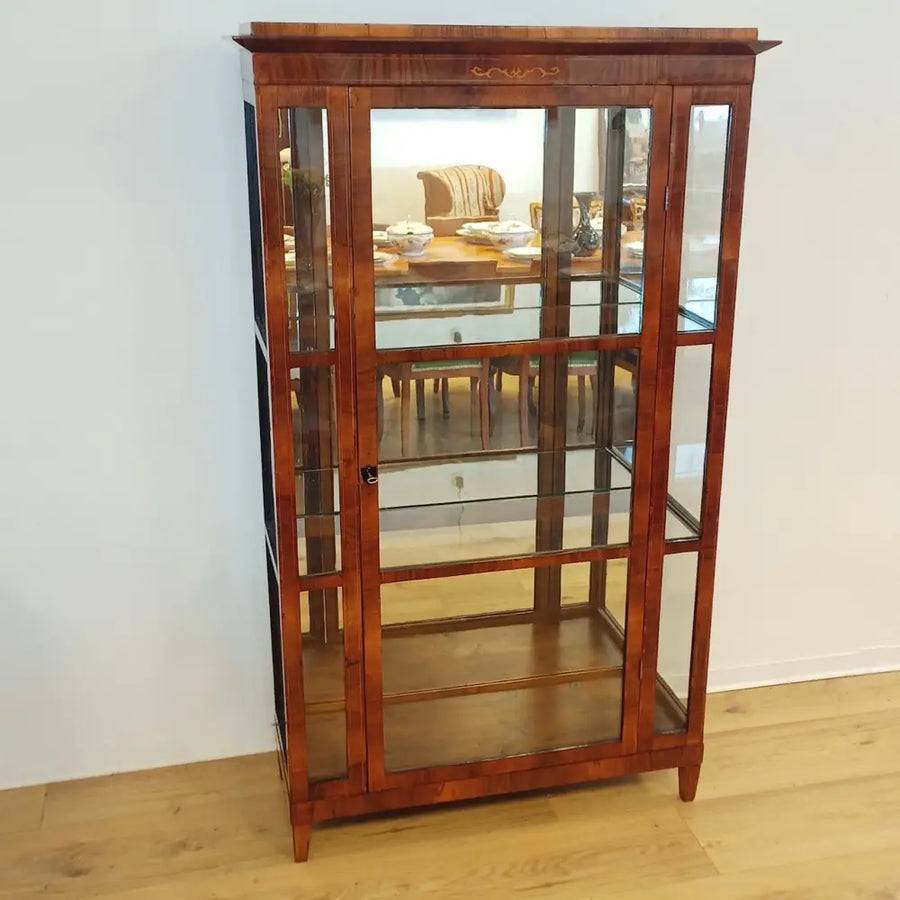 Biedermeier Vitrine 3-seitig verglast um 1830 - Vitrine