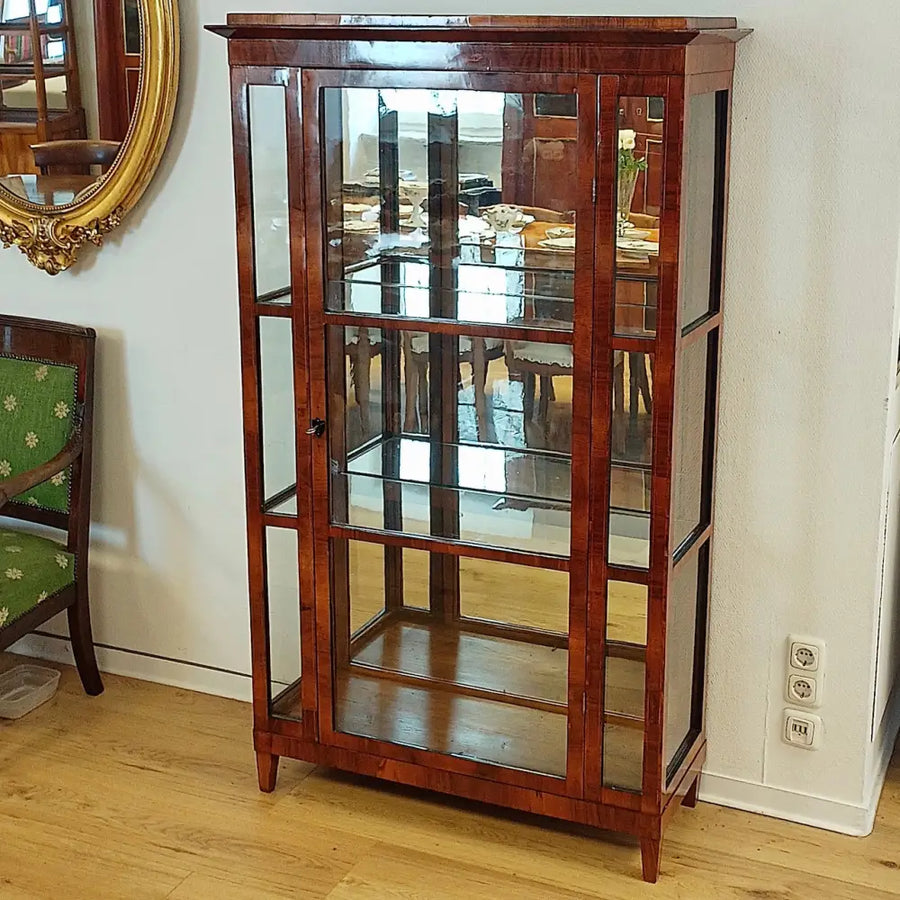 Biedermeier Vitrine 3-seitig verglast um 1830 - Vitrine