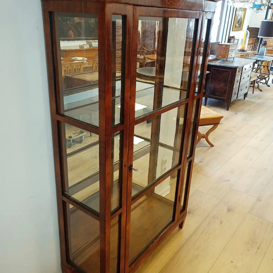 Biedermeier Vitrine 3-seitig verglast um 1830 - Vitrine