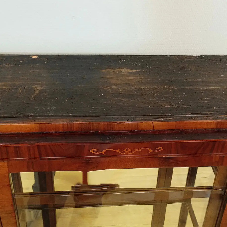 Biedermeier Vitrine 3-seitig verglast um 1830 - Vitrine
