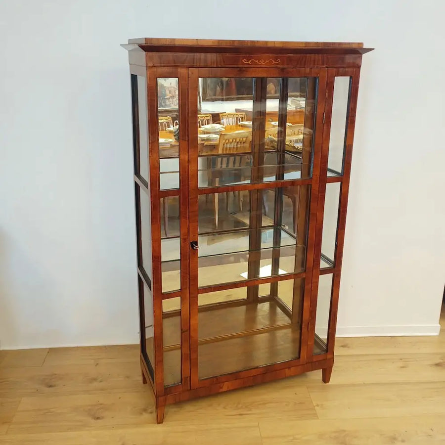 Biedermeier Vitrine 3-seitig verglast um 1830 - Vitrine