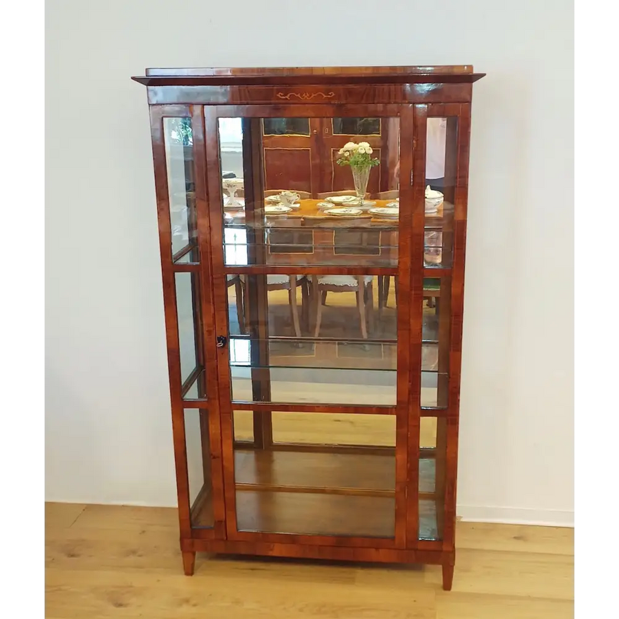 Biedermeier Vitrine 3-seitig verglast um 1830 - Vitrine