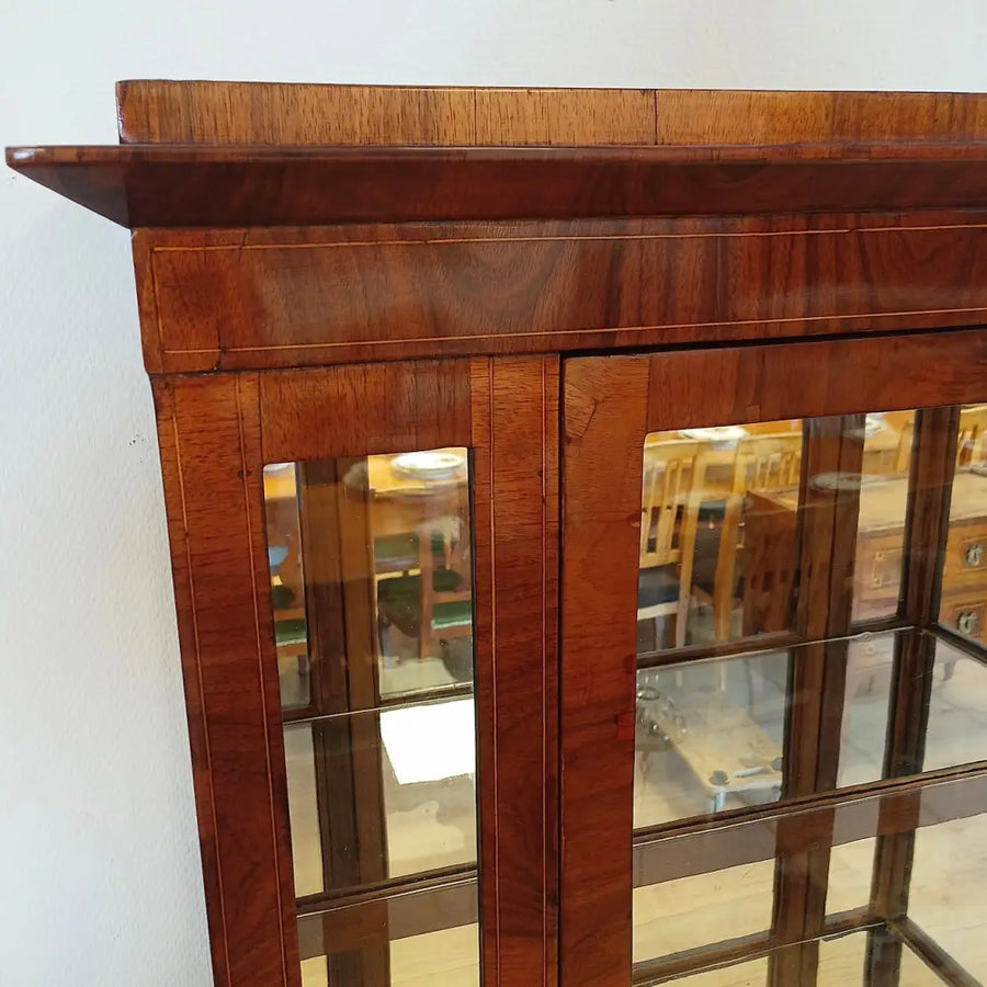 Biedermeier Vitrine 3-seitig verglast um 1830 - Vitrine