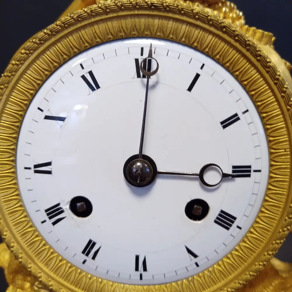 Empire Pendule Junger Bacchus vergoldete Bronze - Uhr